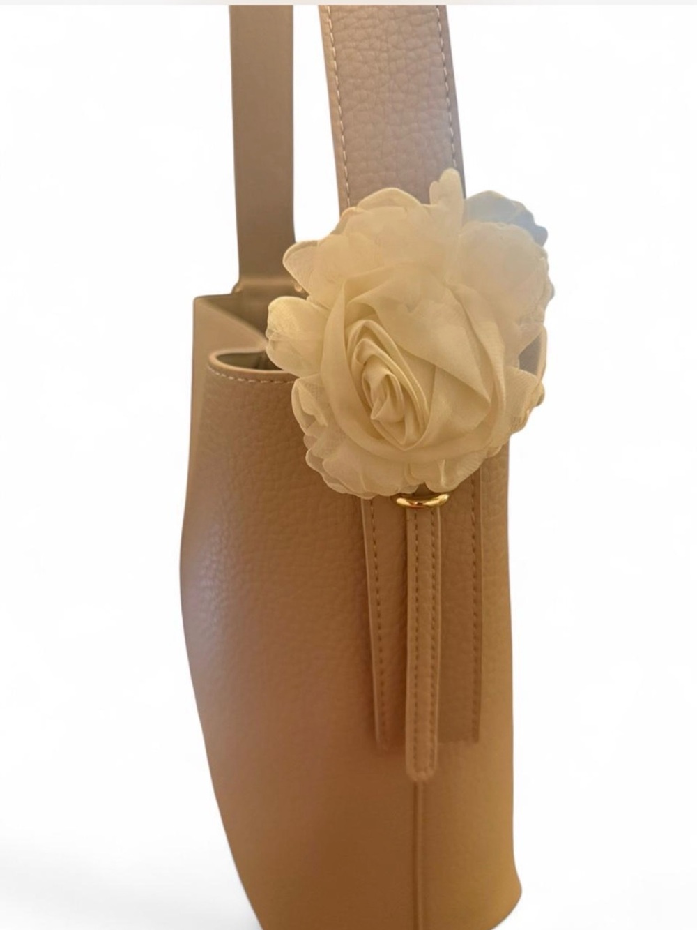 Elegant Cream Flower Purse Charm - New